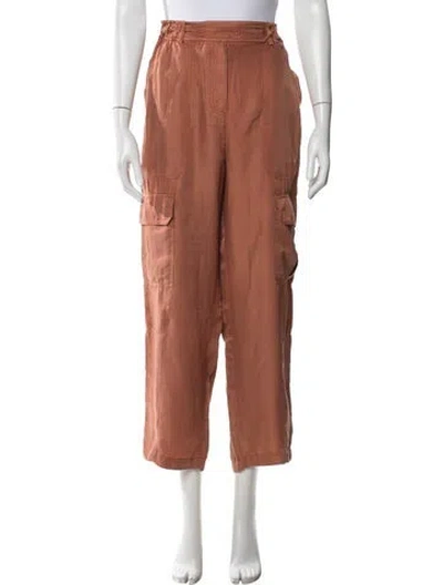Pre-owned Raquel Allegra Wide Leg Pants In Orange