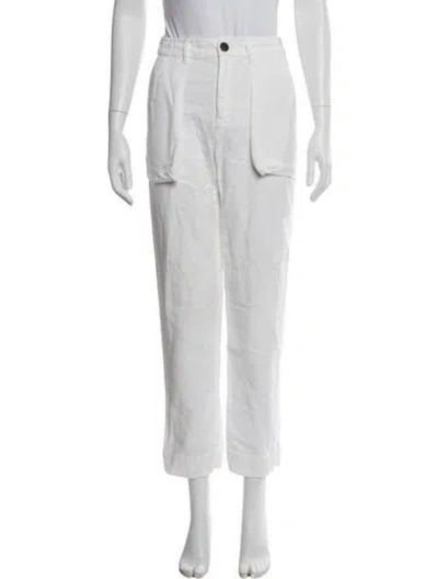 Pre-owned Raquel Allegra Wide Leg Pants In White