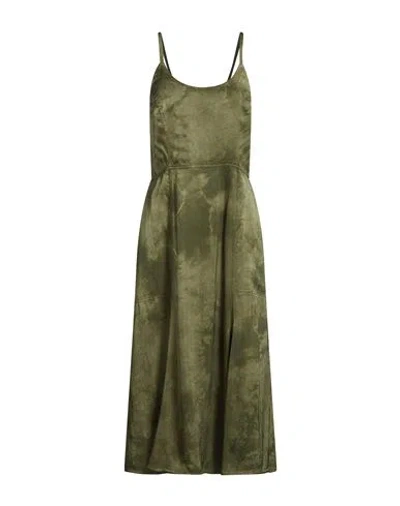 Raquel Allegra Woman Midi Dress Military Green Size 3 Rayon