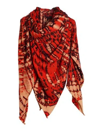 Raquel Allegra Woman Scarf Tomato Red Size - Textile Fibers