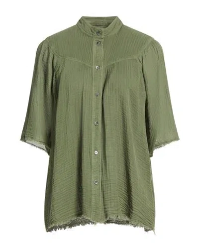 Raquel Allegra Woman Shirt Military Green Size 0 Cotton