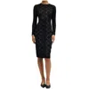 Raquel Allegra Cate Lace Midi Dress In Black In Black