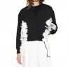 Raquel Allegra Women's Cropped Jackie Cardigan In Black