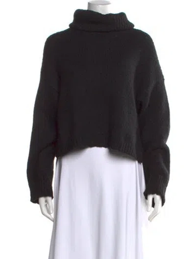 Pre-owned Raquel Allegra Wool Turtleneck Sweater In Black