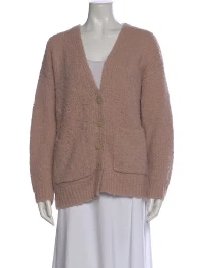 Pre-owned Raquel Allegra Wool V-neck Sweater In Pink