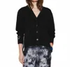 Raquel Allegra Yes Cardigan In Black Speckle Cashmere In Black