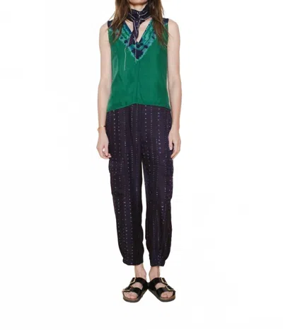 Raquel Allegra Zane Borderline Tank Top In Green & Blue In Multi