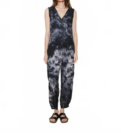 Raquel Allegra Zane Tank Top In Black Cloud Silk Twill