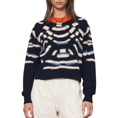 Raquel Allegra Zuri Pullover Sweater In Black & Chalk