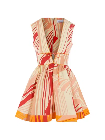 Raquel Diniz Abstract-print V-neck Mini Dress In Multi