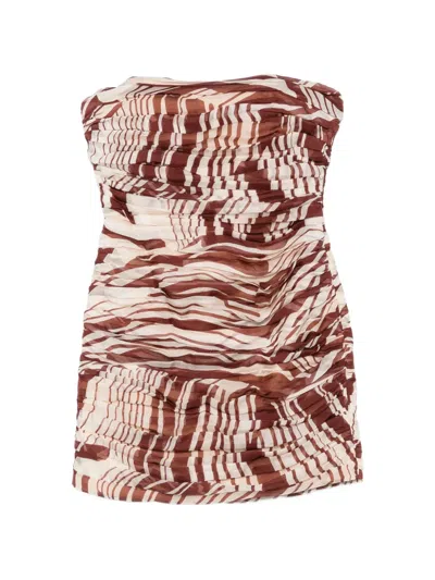 Raquel Diniz Ambra Abstract-print Mini Dress In Multi