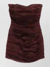 Raquel Diniz New Ambra Strapless Pleated Short Dress In Red