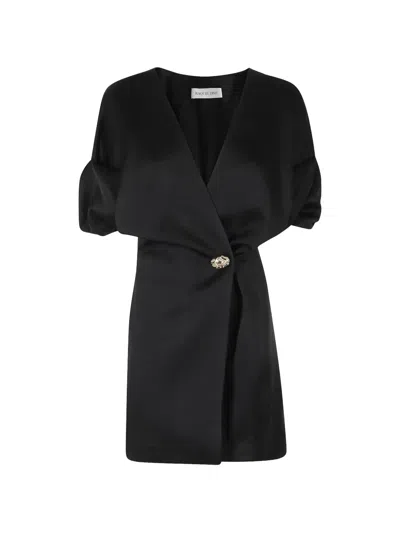 Raquel Diniz Anastasia Draped Mini Dress In 블랙