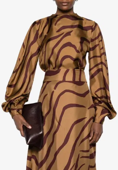 RAQUEL DINIZ AURA ZEBRA PRINT BLOUSE