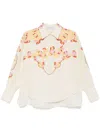 Raquel Diniz Bahia Flared Shirt In Ivory Linen In Beige