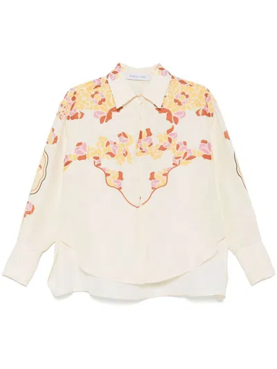 RAQUEL DINIZ BAHIA FLARED SHIRT IN IVORY LINEN