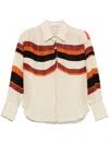 Raquel Diniz Bahia Shirt In Linen With Stripes In Beige