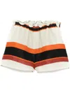 Raquel Diniz Shorts In Linen And Silk Blend In Neutrals