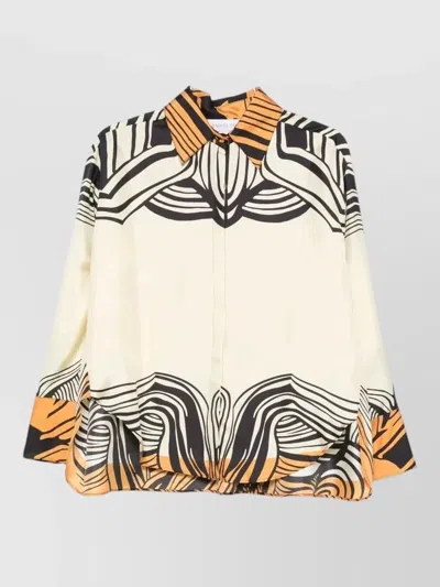 Raquel Diniz Bahia Silk Twill Oversized Women Shirt In Multi