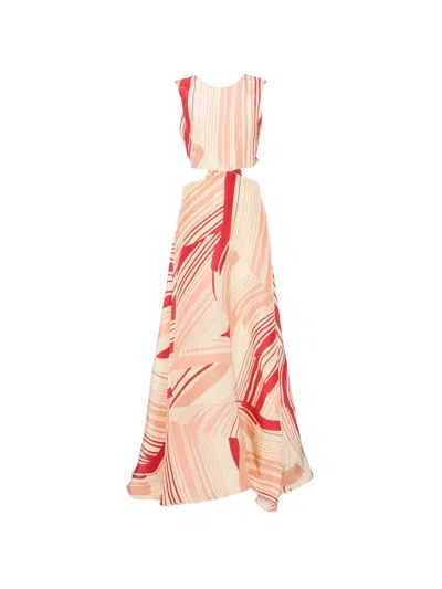 Raquel Diniz Bali Abstract-print Cutout Maxi Dress In Multi