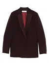 Raquel Diniz Double-breasted Tailored Jacket In Deep Burgundy In Burgundy