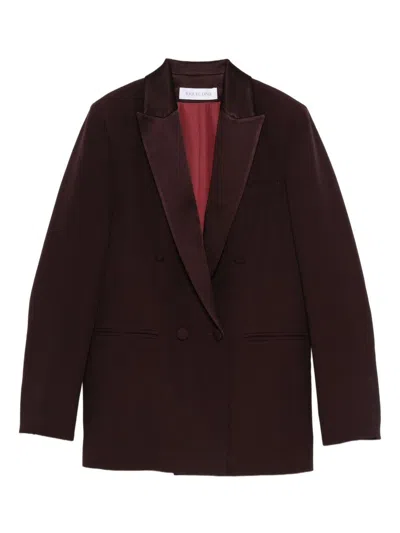 Raquel Diniz Burgundy Double-breasted Blazer