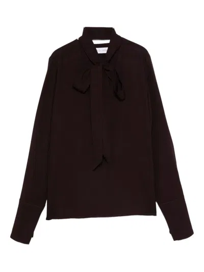 Raquel Diniz Burgundy Long-sleeved Blouse In Brown
