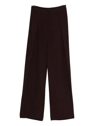 RAQUEL DINIZ BURGUNDY WIDE-LEG TROUSERS
