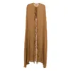 Raquel Diniz Ruffled Cape Coat In Brown