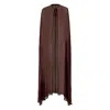 Raquel Diniz Flowing Silk Cape A-line Hem In Burgundy