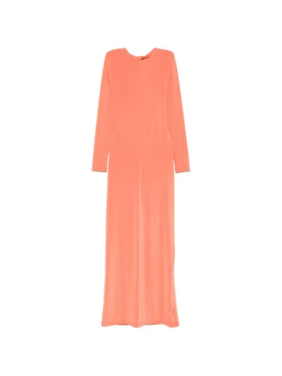 Raquel Diniz Carolyne Twist-detail Open-back Maxi Dress In Orange