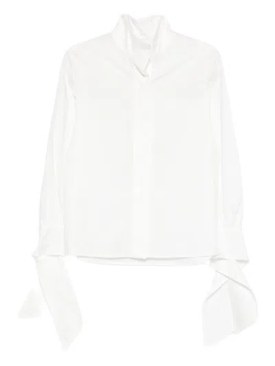 Raquel Diniz Elea Tied-cuff Shirt In White