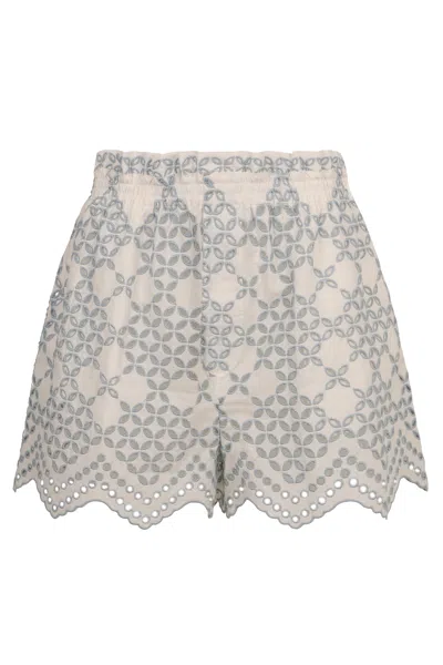 Raquel Diniz Cotton Blend Shorts In Gray