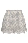 Raquel Diniz Cotton Blend Shorts In Neutral
