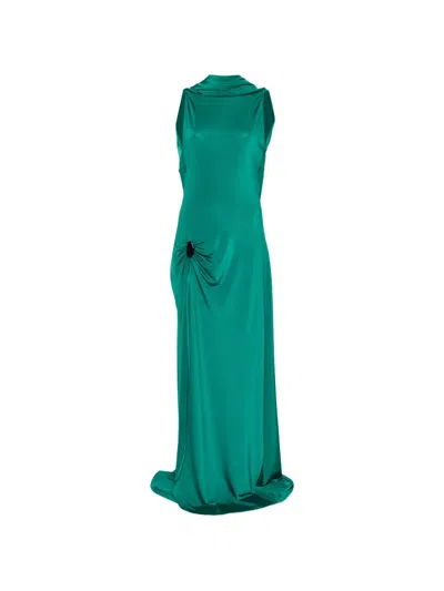 Raquel Diniz Cowl Detail Dress In Green