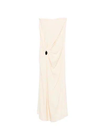 Raquel Diniz Diana Draped Maxi Dress In Neutral