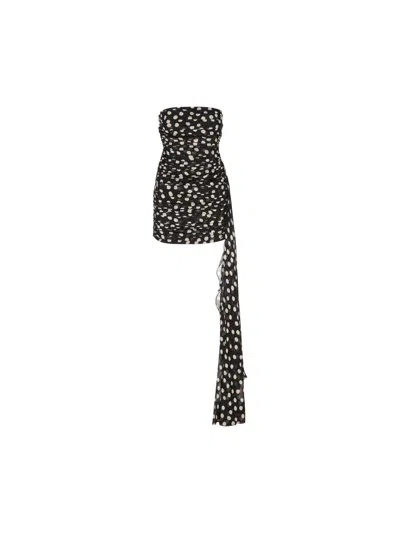 Raquel Diniz Dresses In Black And Ivory Polka Dots