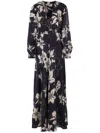Raquel Diniz Floral-print Maxi Dress In Blue