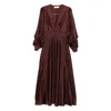 Raquel Diniz V-neck Maxi Dress In Brown