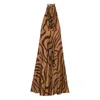Raquel Diniz Halter-neck Swirl-print Maxi Dress In Brown