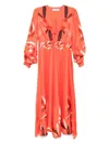 Raquel Diniz Valerie Dress Twill Stampato In Red