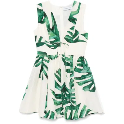 Raquel Diniz Floral-print Mini Dress In Neutral