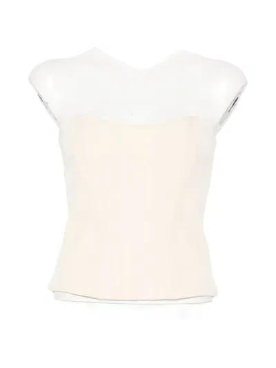 Raquel Diniz Elena Strapless Boned Corset Top In White