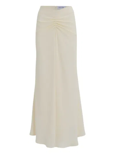 Raquel Diniz Elis Gathered-waist Skirt In White