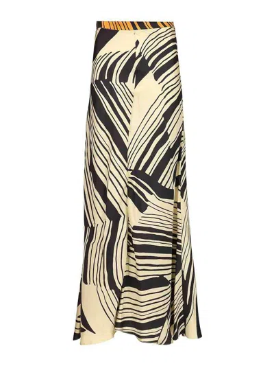 Raquel Diniz Valerie Long Silk Skirt In Multi
