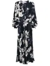 Raquel Diniz Floral-print Maxi Dress In Blue