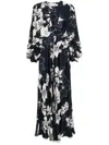 Raquel Diniz Floral-print Maxi Dress In Blue