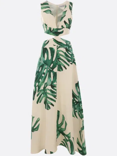Raquel Diniz Sleeveless V Neck Cut Out Dress In Pattern