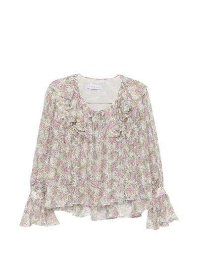 Raquel Diniz Floral-print Ruffled Blouse In Multi