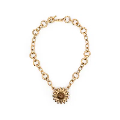 Raquel Diniz Gold-toned Chain With Sun Pendant Bracelet